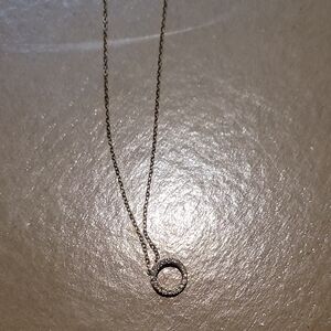 Elegant Silver Circle Pendant Necklace